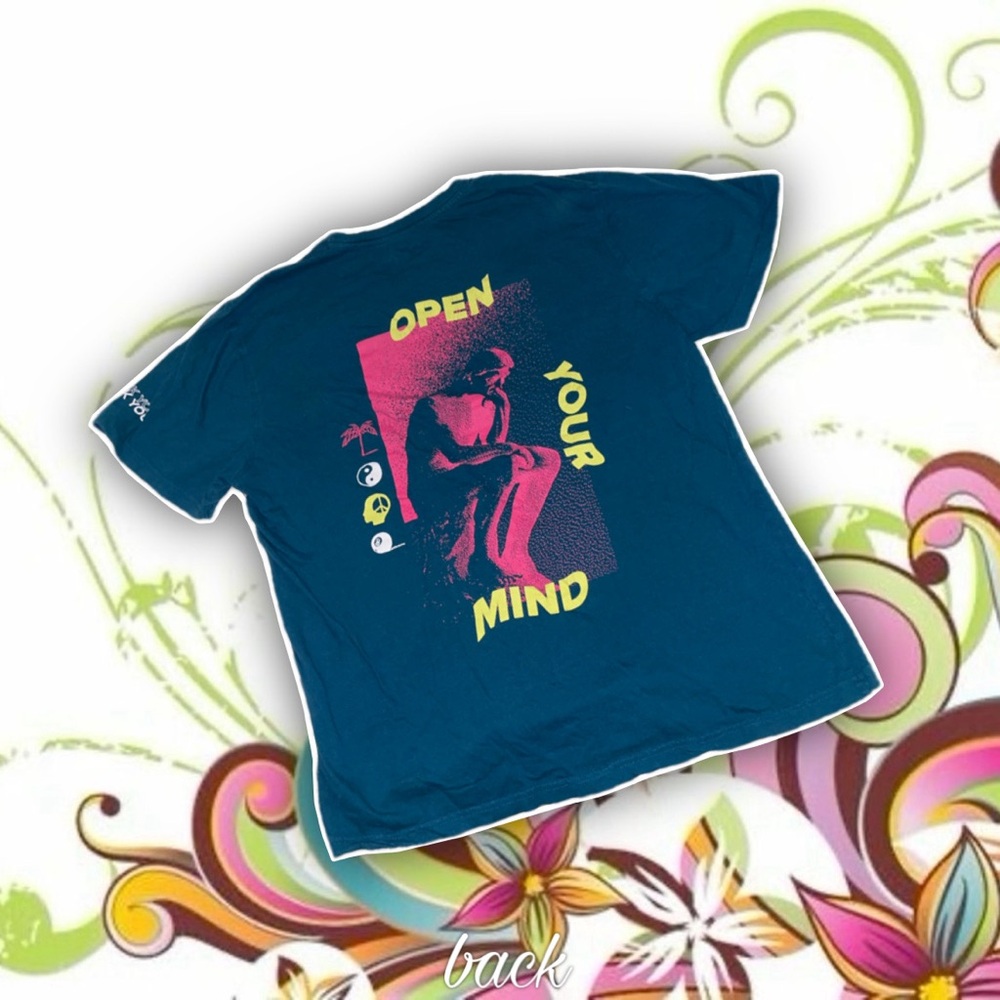 “Open Your Mind” Brooklyn Cloth Co. Navy T-Shirt Large